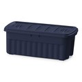 Rubbermaid Storage Bin, Plastic, 21.2 in W, 17.88 in H, Dark Indigo Metallic RMRT500000